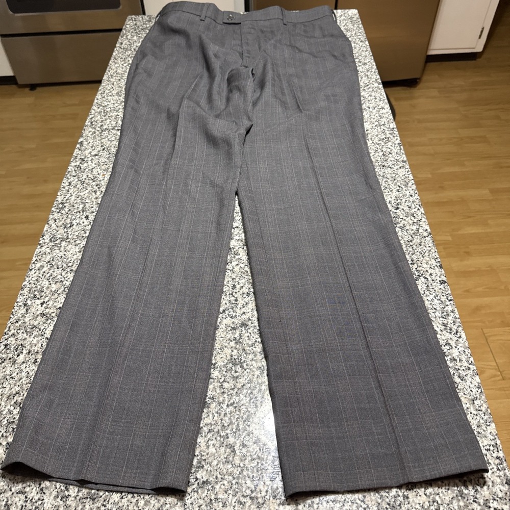 MADE Cam Newton NWT 36/34 Glen Plaid Grey Dress Pants